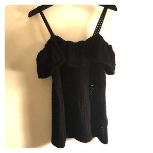 NWT Top Shop Off Shoulder Black Knit Tank Top